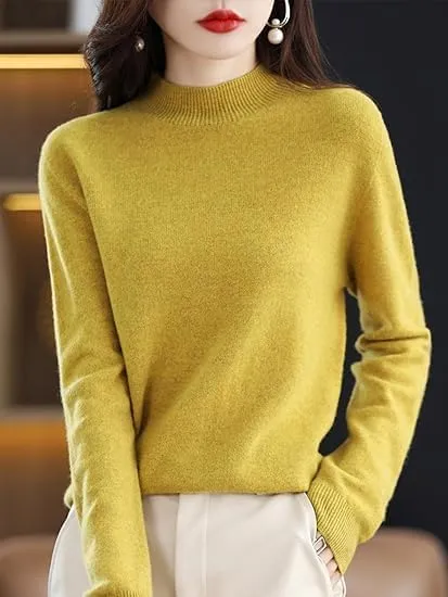 Cashmere Sweaters for Women,Fall Sweaters for Women 2024 Trendy,Long Sleeve Crew Neck Plus Size Dressy Casual Sweaters