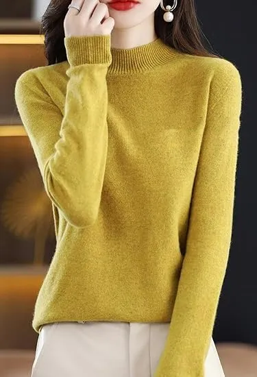 Cashmere Sweaters for Women,Fall Sweaters for Women 2024 Trendy,Long Sleeve Crew Neck Plus Size Dressy Casual Sweaters
