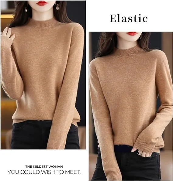 Cashmere Sweaters for Women,Fall Sweaters for Women 2024 Trendy,Long Sleeve Crew Neck Plus Size Dressy Casual Sweaters