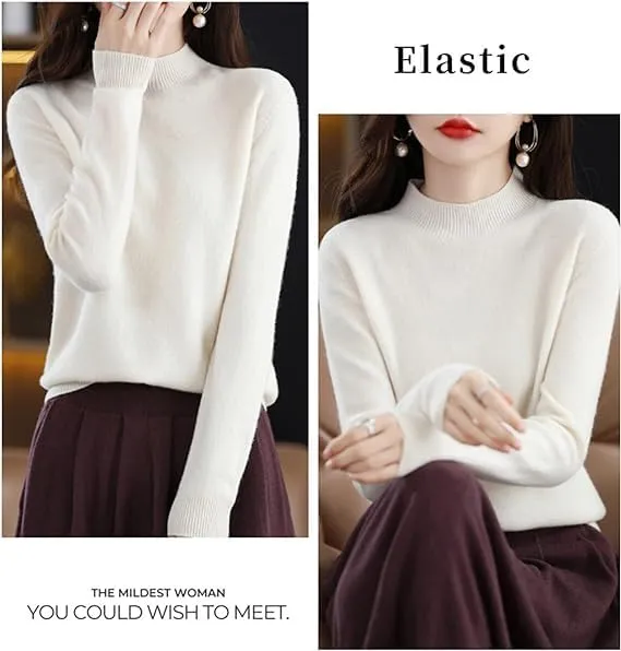 Cashmere Sweaters for Women,Fall Sweaters for Women 2024 Trendy,Long Sleeve Crew Neck Plus Size Dressy Casual Sweaters