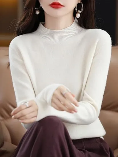 Cashmere Sweaters for Women,Fall Sweaters for Women 2024 Trendy,Long Sleeve Crew Neck Plus Size Dressy Casual Sweaters