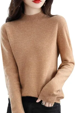 Cashmere Sweaters for Women,Fall Sweaters for Women 2024 Trendy,Long Sleeve Crew Neck Plus Size Dressy Casual Sweaters
