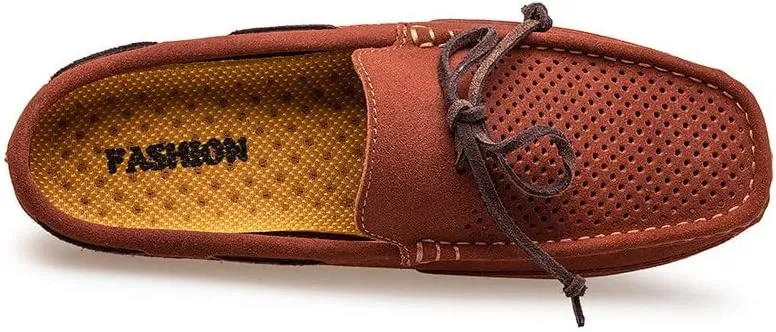 Casual Suede Slip-On Loafers with Bow Tie, Anti-Slip Rubber Sole, Lightweight Comfortable Mens Slippers Mules