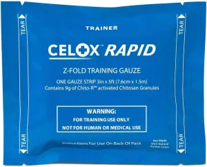 Celox Rapid, Z-Folded Trainer Gauze- 3" x 5' Gauze (for Training Purposes ONLY)
