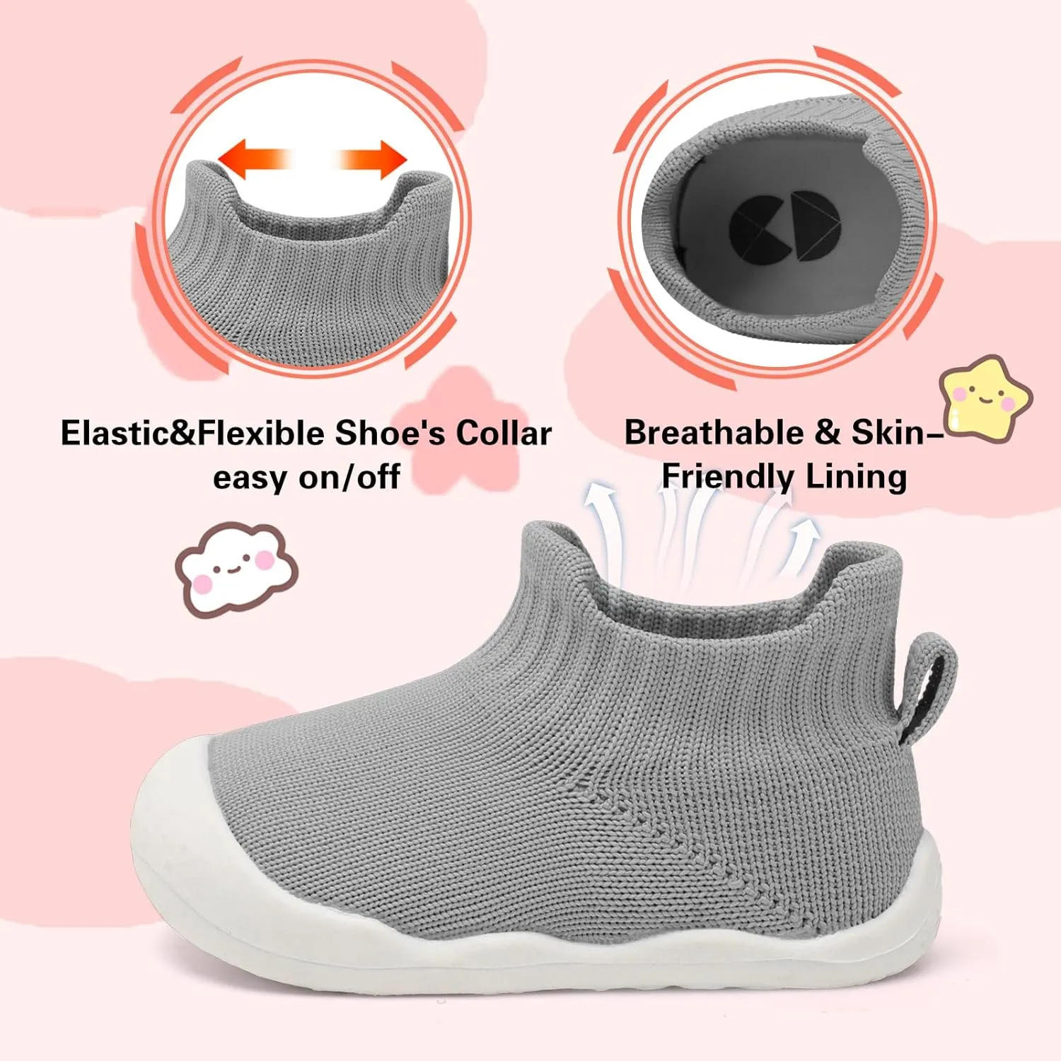 Centipede Demon Baby Shoes Baby Boys Girls Sock Shoes Breathable Infants Toddlers Slippers Indoor Outdoor Boots First Walking Shoe Slip On Sneakers Non Slip with Soft Rubber Soles
