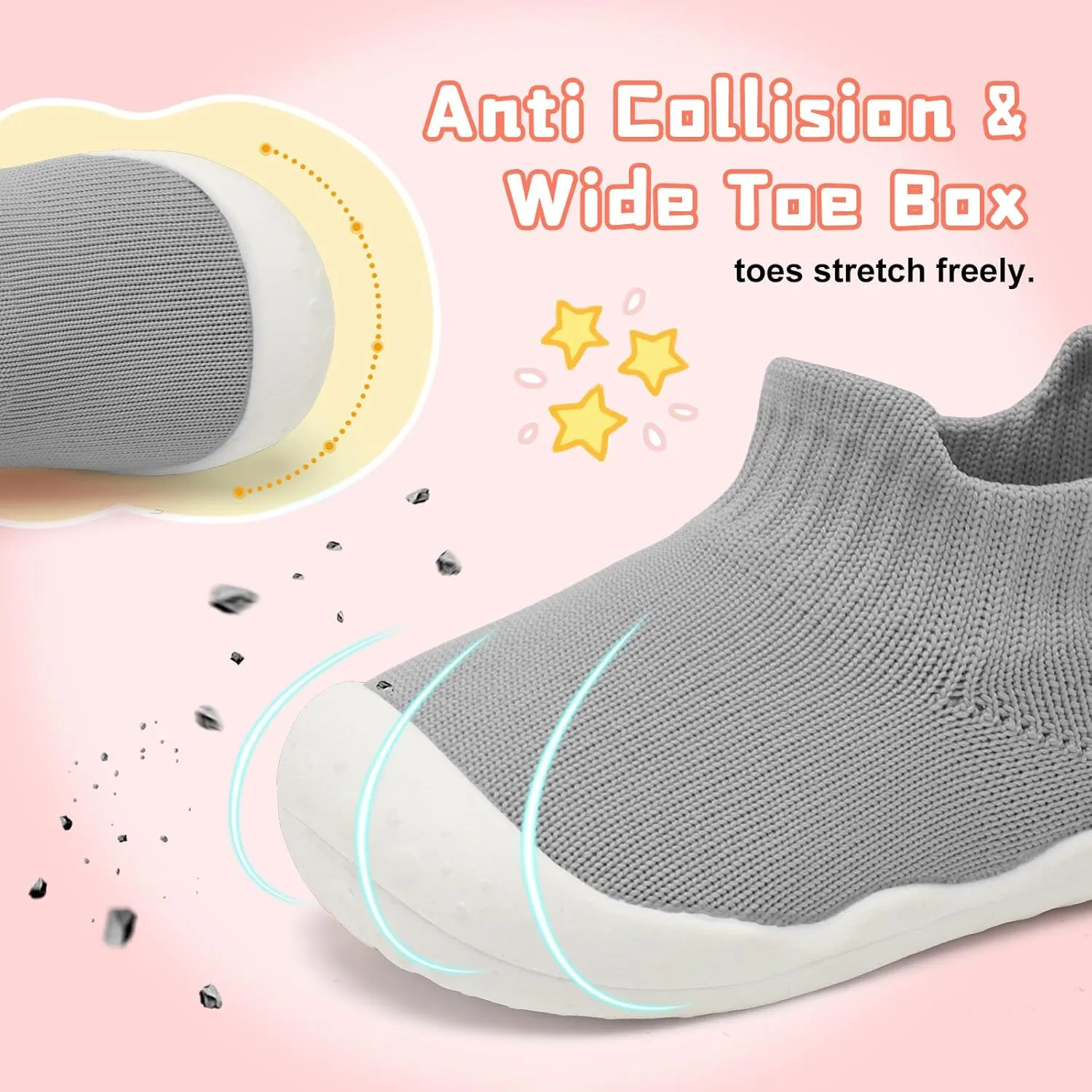 Centipede Demon Baby Shoes Baby Boys Girls Sock Shoes Breathable Infants Toddlers Slippers Indoor Outdoor Boots First Walking Shoe Slip On Sneakers Non Slip with Soft Rubber Soles