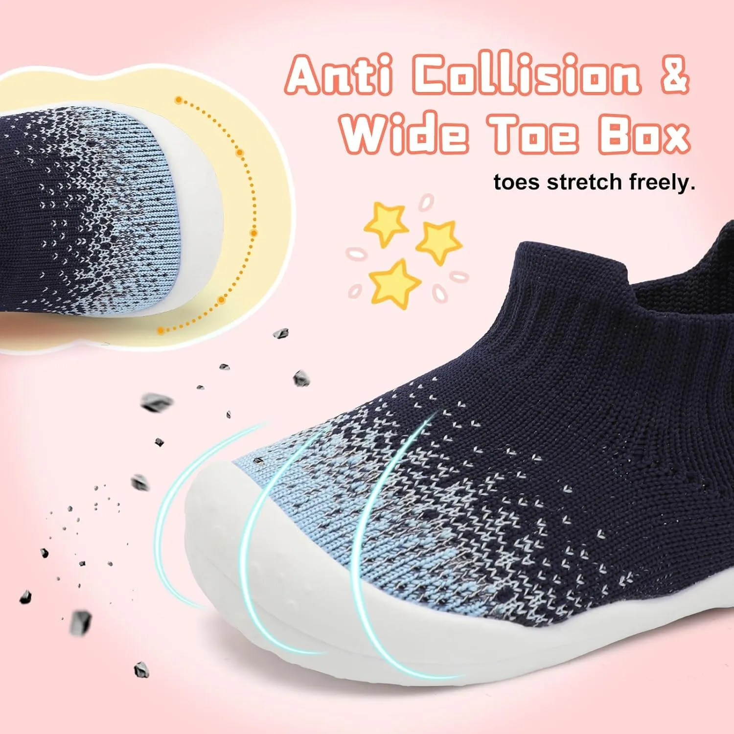 Centipede Demon Baby Shoes Baby Boys Girls Sock Shoes Breathable Infants Toddlers Slippers Indoor Outdoor Boots First Walking Shoe Slip On Sneakers Non Slip with Soft Rubber Soles