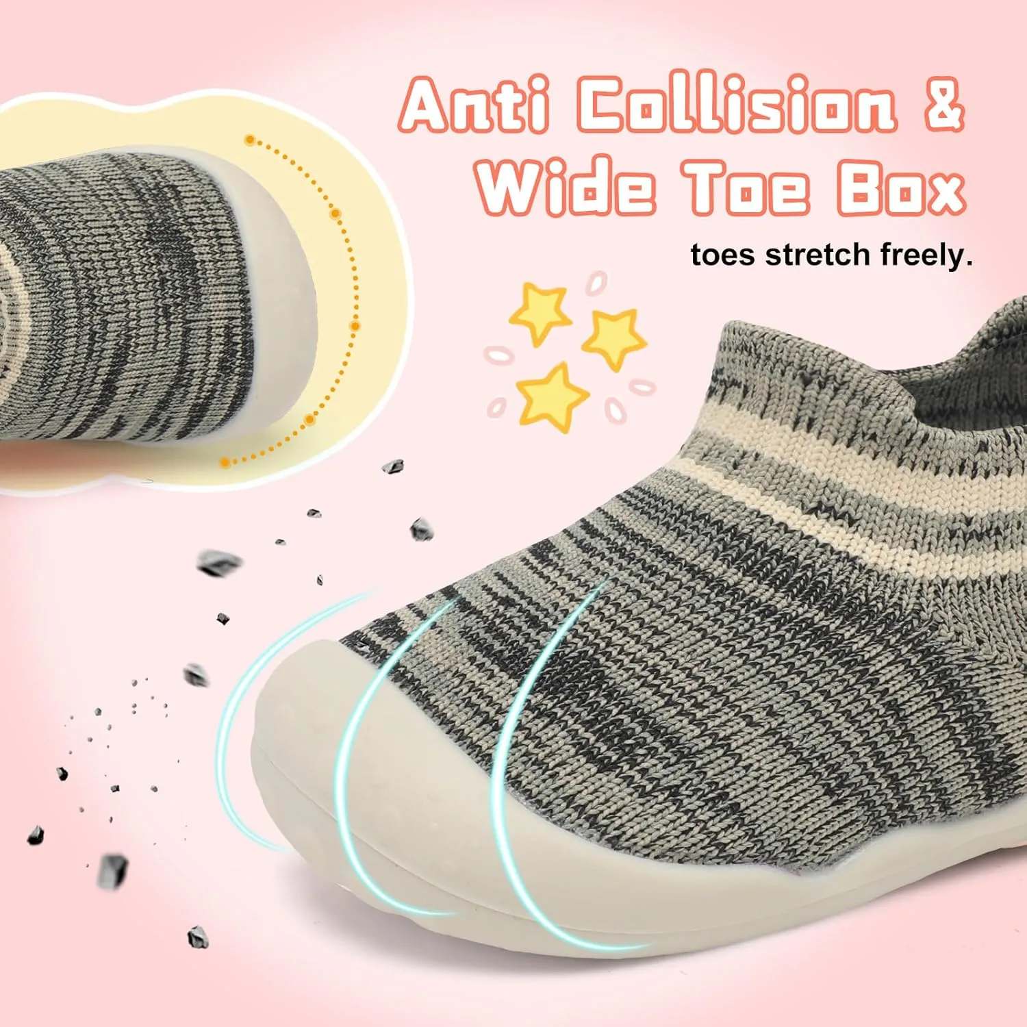 Centipede Demon Baby Shoes Baby Boys Girls Sock Shoes Breathable Infants Toddlers Slippers Indoor Outdoor Boots First Walking Shoe Slip On Sneakers Non Slip with Soft Rubber Soles