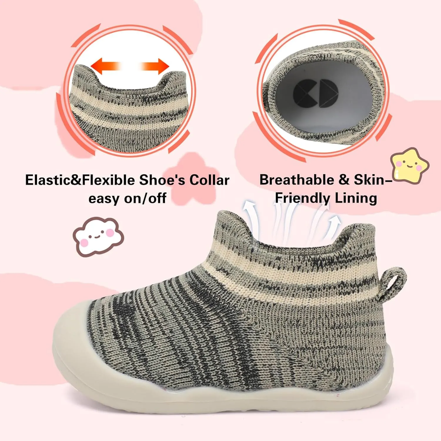 Centipede Demon Baby Shoes Baby Boys Girls Sock Shoes Breathable Infants Toddlers Slippers Indoor Outdoor Boots First Walking Shoe Slip On Sneakers Non Slip with Soft Rubber Soles