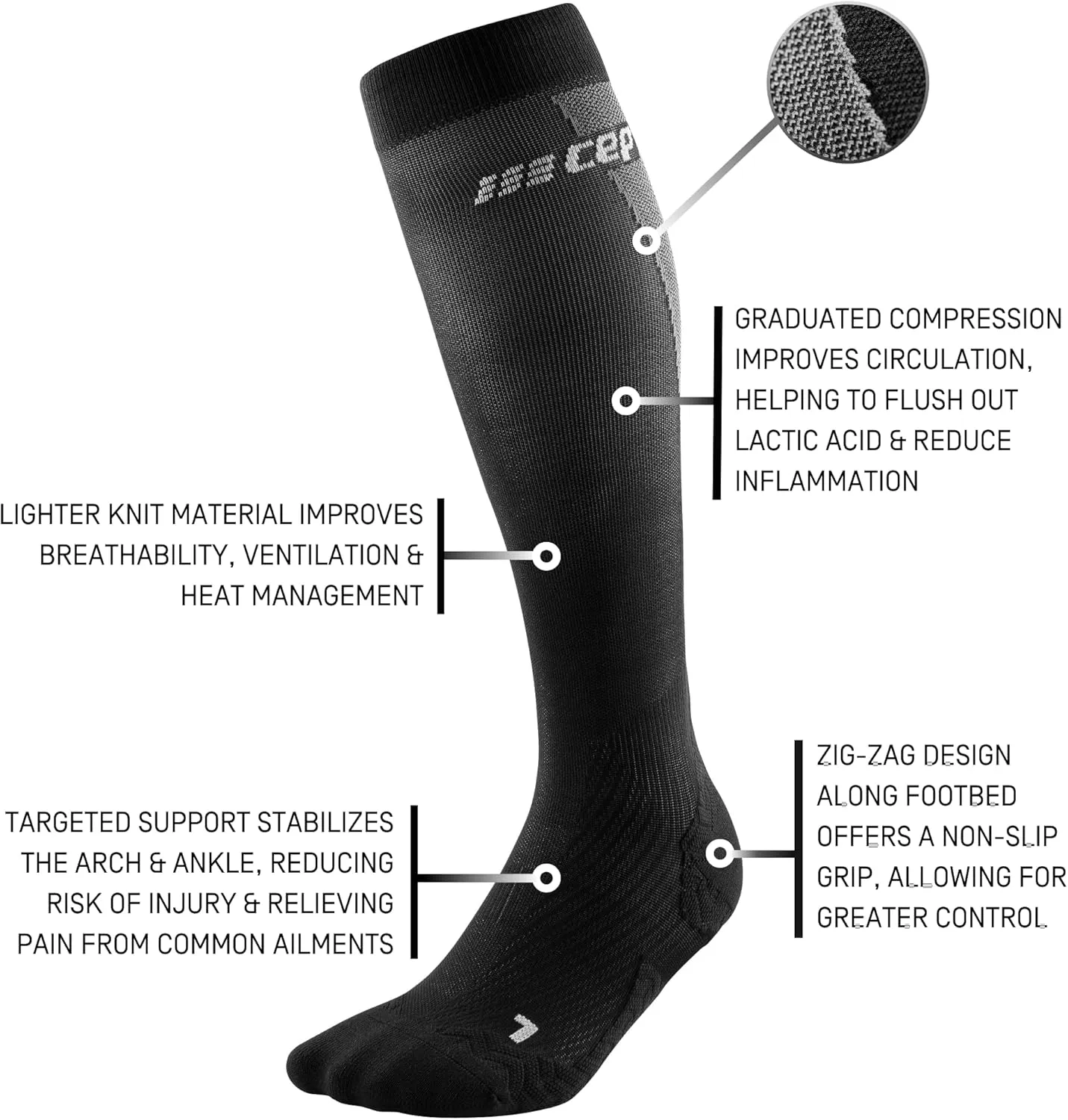CEP 2024 New Ultralight Tall Compression Socks for Women - 20-30mmHg Lightweight Knee High Performance Socks