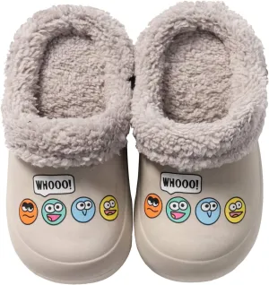 CERYTHRINA Little Kids Lined Clogs Girls Boys Slide Lightweight Garden Shoes Slip-on Cotton Slippers