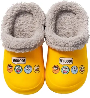 CERYTHRINA Little Kids Lined Clogs Girls Boys Slide Lightweight Garden Shoes Slip-on Cotton Slippers