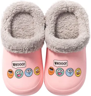 CERYTHRINA Little Kids Lined Clogs Girls Boys Slide Lightweight Garden Shoes Slip-on Cotton Slippers