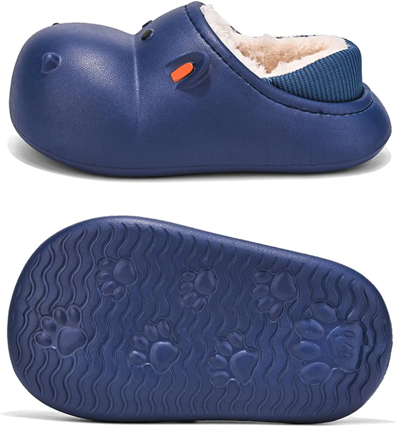 CERYTHRINA Little Kids Lined Clogs Girls Boys Slide Lightweight Garden Shoes Slip-on Cotton Slippers