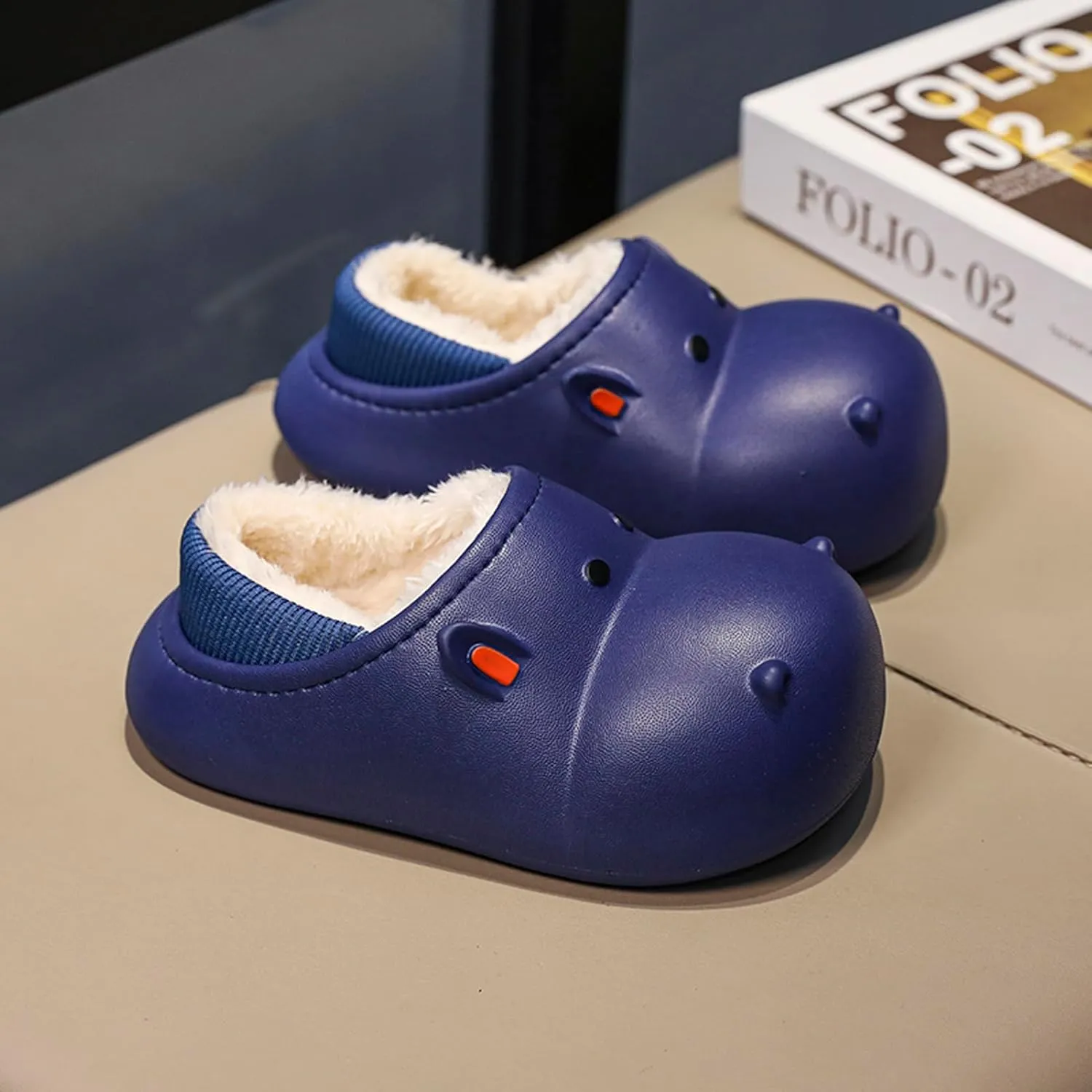 CERYTHRINA Little Kids Lined Clogs Girls Boys Slide Lightweight Garden Shoes Slip-on Cotton Slippers