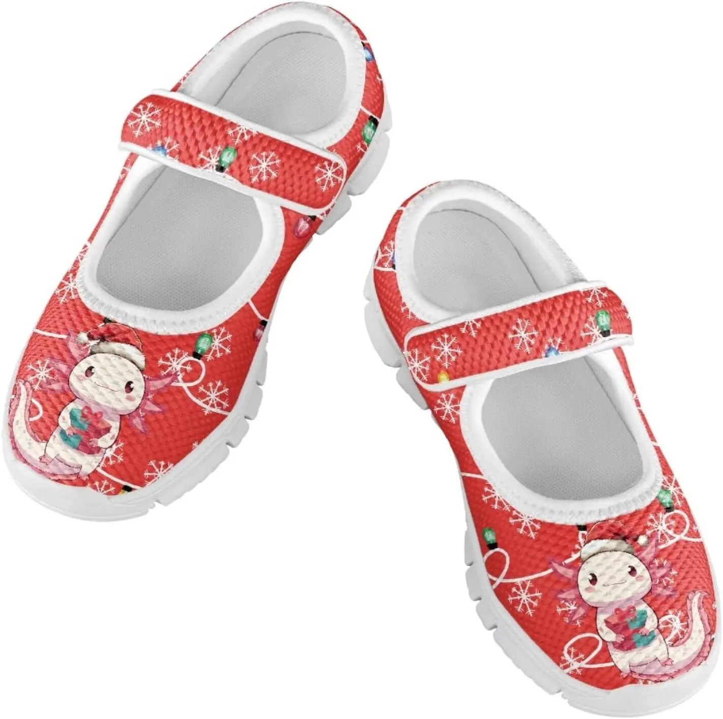 chaqlin Christmas Sneaker Mary Jane for Kids Slip On Casual Outdoor School Sports Shoes Lightweight Flat Walking Sneaker