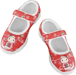 chaqlin Christmas Sneaker Mary Jane for Kids Slip On Casual Outdoor School Sports Shoes Lightweight Flat Walking Sneaker
