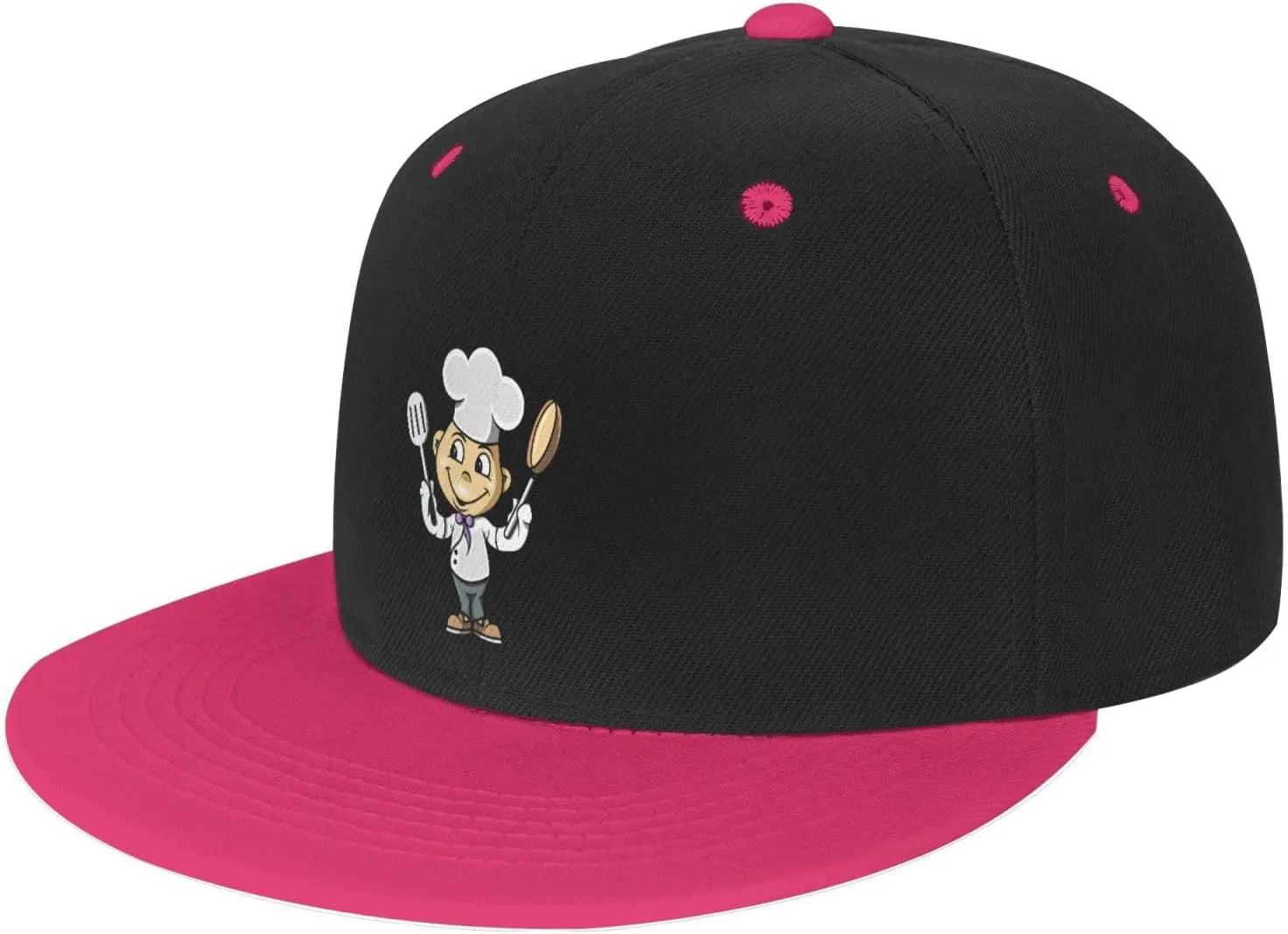 Chef with Spatula and Frying Pan Baseball Cap for Men Women Snapback Hat Adjustable Flat Bill Hats