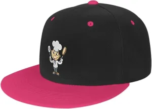 Chef with Spatula and Frying Pan Baseball Cap for Men Women Snapback Hat Adjustable Flat Bill Hats