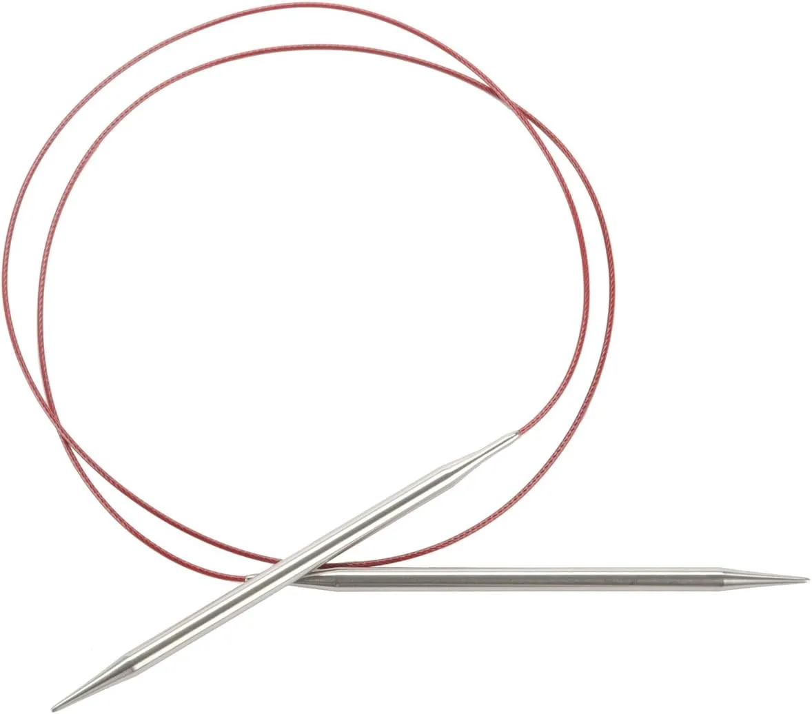 ChiaoGoo 40-Inch Red Lace Stainless Steel Circular Knitting Needles, 9/5.5mm