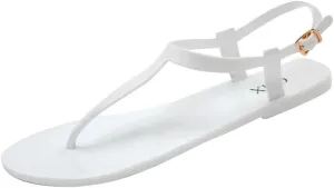 Chix Women's Classic Flat Jelly Sandals (7, White, numeric_7)
