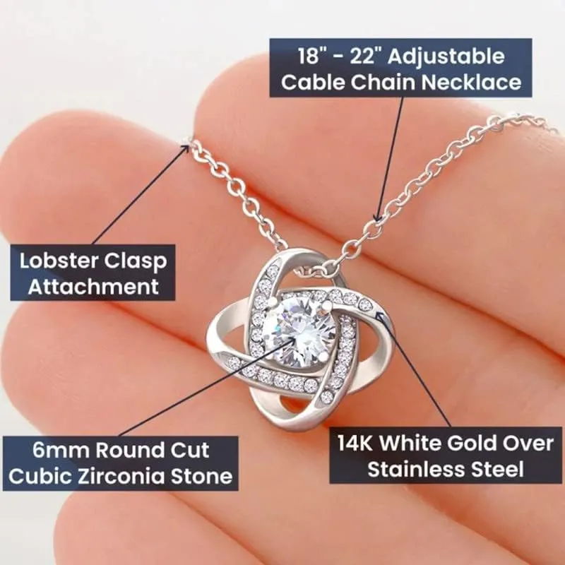 Choreographer Necklace Silver Plated Love Knot Standard - I Am Grateful For Your Dedication - Appreciation Mentor Dance Teacher Trainer