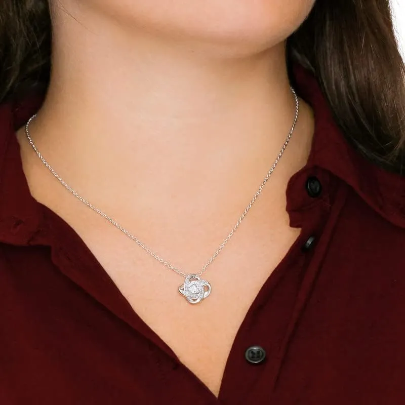 Choreographer Necklace Silver Plated Love Knot Standard - I Am Grateful For Your Dedication - Appreciation Mentor Dance Teacher Trainer