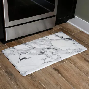 Christian Siriano New York Classic Marble Kitchen Mat, Grey/Ivory, 20"x36"