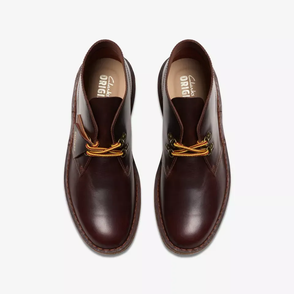 Clarks Men's Desert Boot Hiker Burgundy Leather