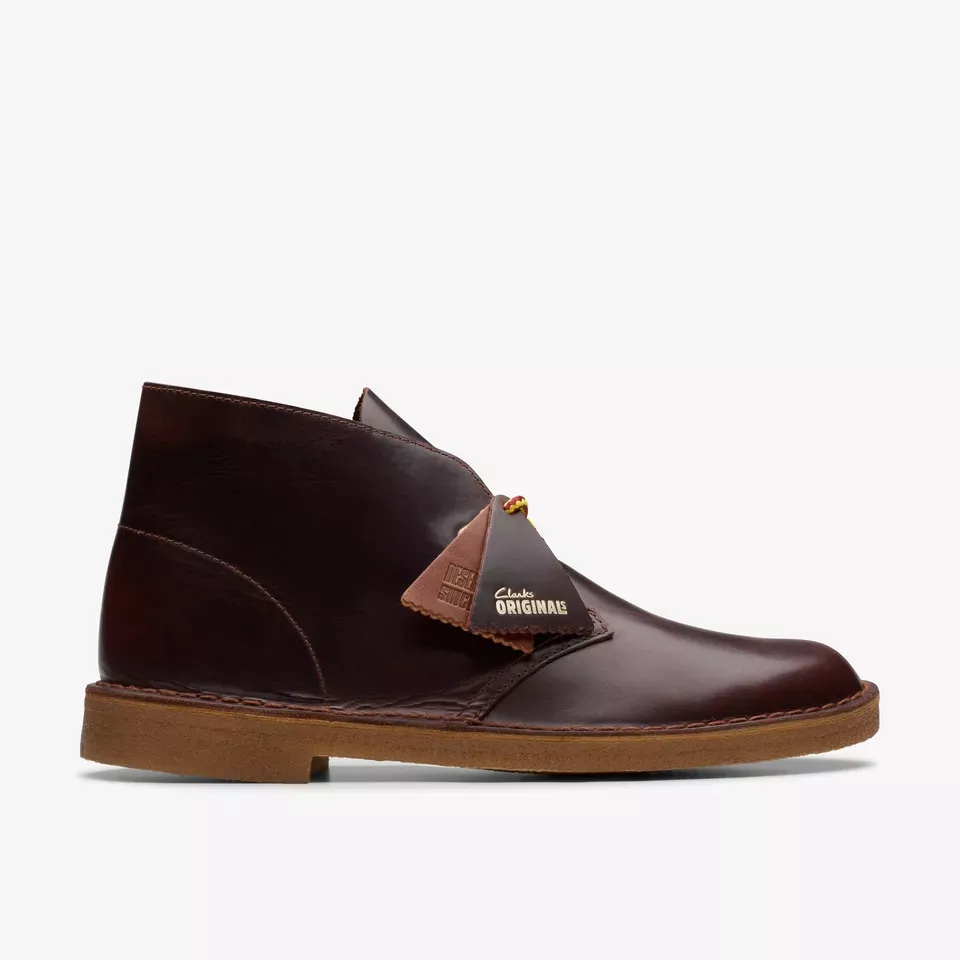Clarks Men's Desert Boot Hiker Burgundy Leather