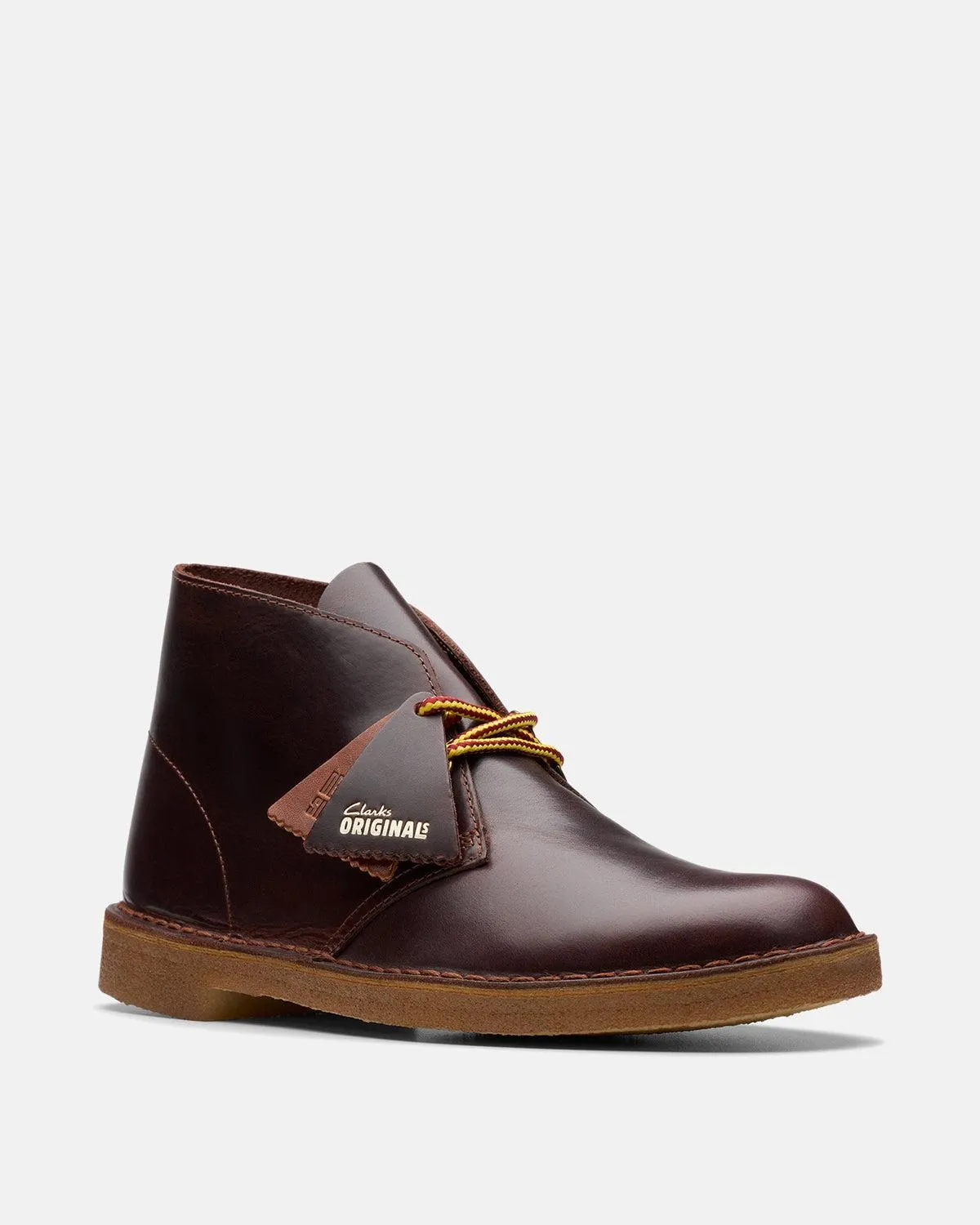 CLARKS ORIGINALS MENS DESERT BOOT HIKER BOOTS BURGUNDY LEATHER