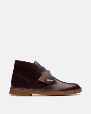 CLARKS ORIGINALS MENS DESERT BOOT HIKER BOOTS BURGUNDY LEATHER