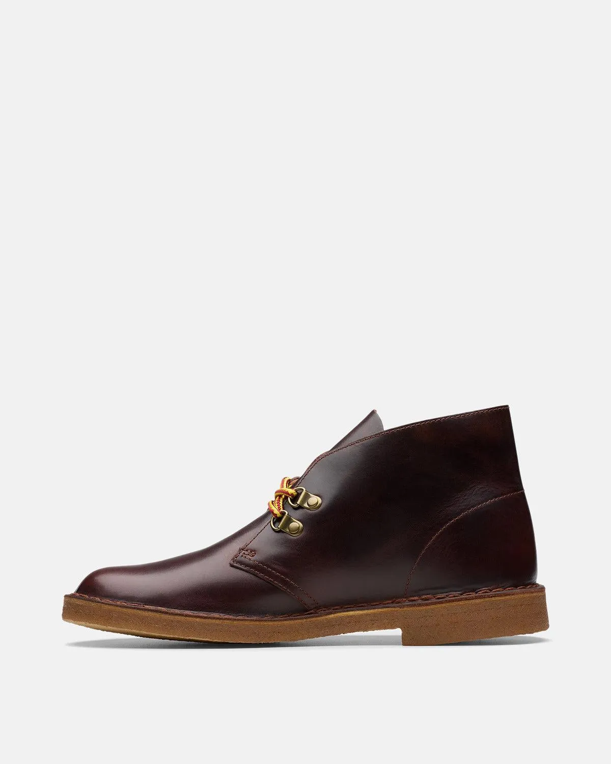 CLARKS ORIGINALS MENS DESERT BOOT HIKER BOOTS BURGUNDY LEATHER