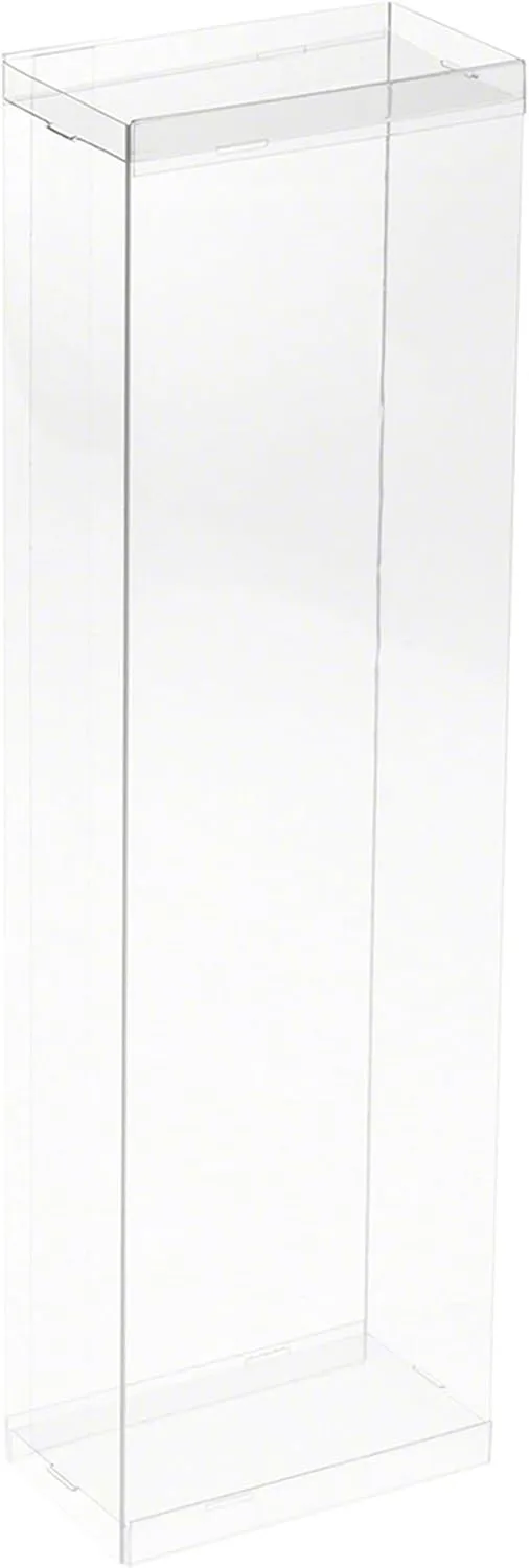 Clear Folding Display Box for 11-12.5 inch Dolls and Action Figures, 4" W x 2.25" D x 13" H, Pack of 5