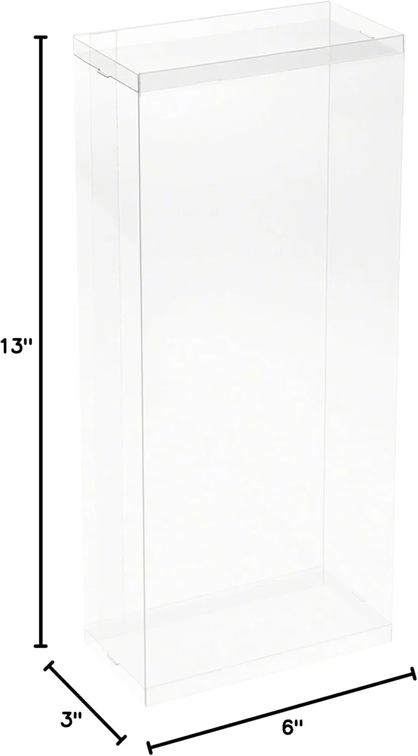 Clear Folding Display Box for Extra Large 11-12.5 inch Dolls and Action Figures, 6" W x 3" D x 13" H