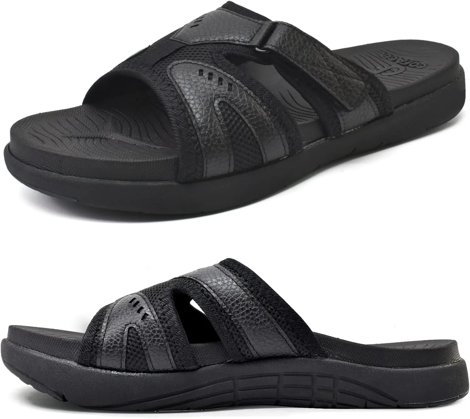 COFACE Mens Sport Recovery Sandals Plantar Fasciitis Soft Cushion Lightweight Orthotic Slides for Men