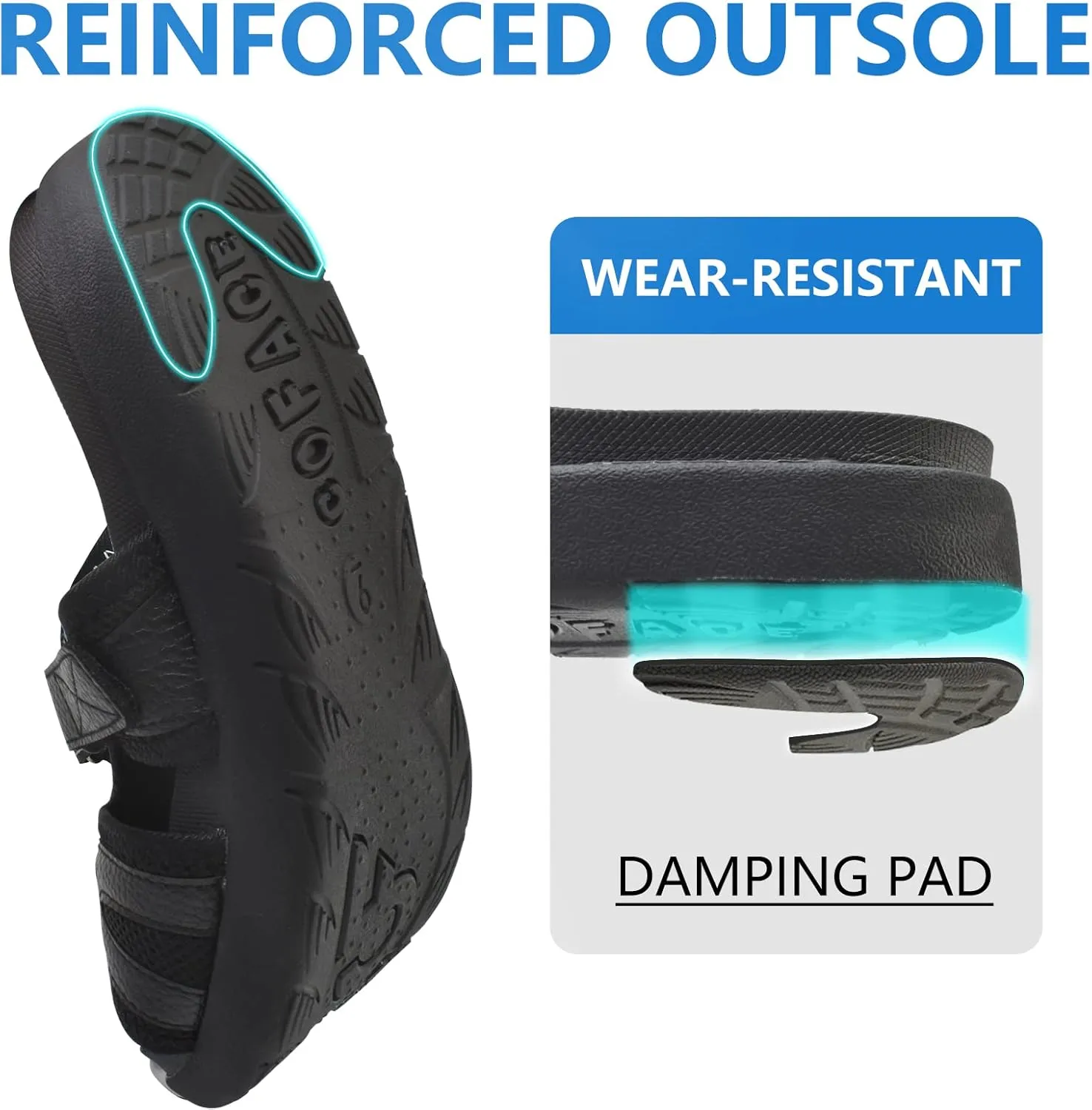 COFACE Mens Sport Recovery Sandals Plantar Fasciitis Soft Cushion Lightweight Orthotic Slides for Men