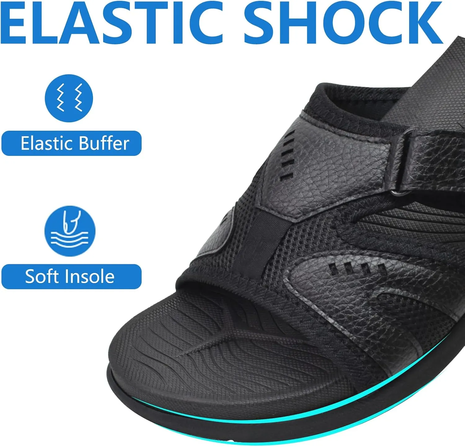 COFACE Mens Sport Recovery Sandals Plantar Fasciitis Soft Cushion Lightweight Orthotic Slides for Men