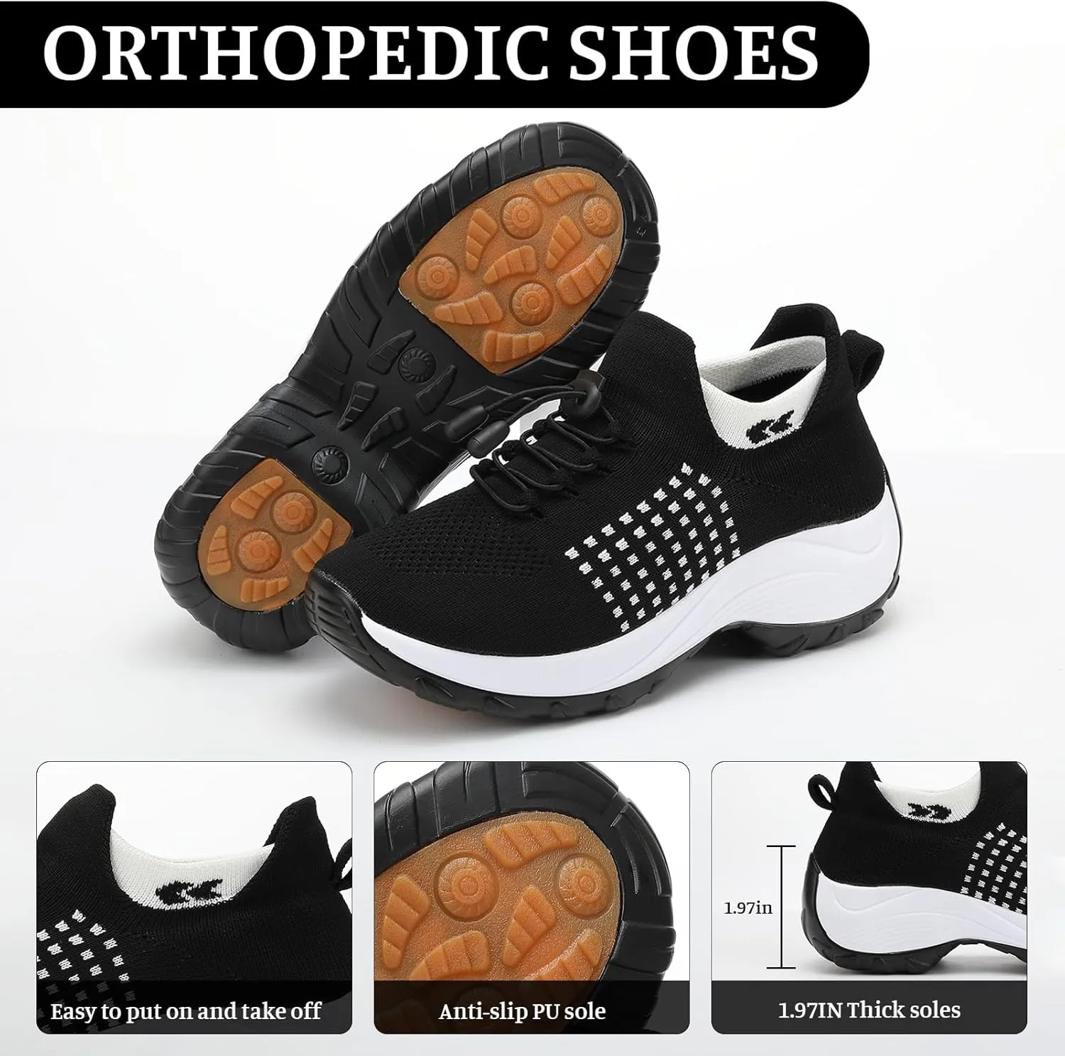 Comfort Wear Orthowear Shoes for Women Men Orthopedic Sneakers Breathable Women Walking Shoes Comfortable Casual Ladies Athletic Shoe Plantar Fasciitis Ortho Sneakers Non Slip Stretch Cushion Shoe