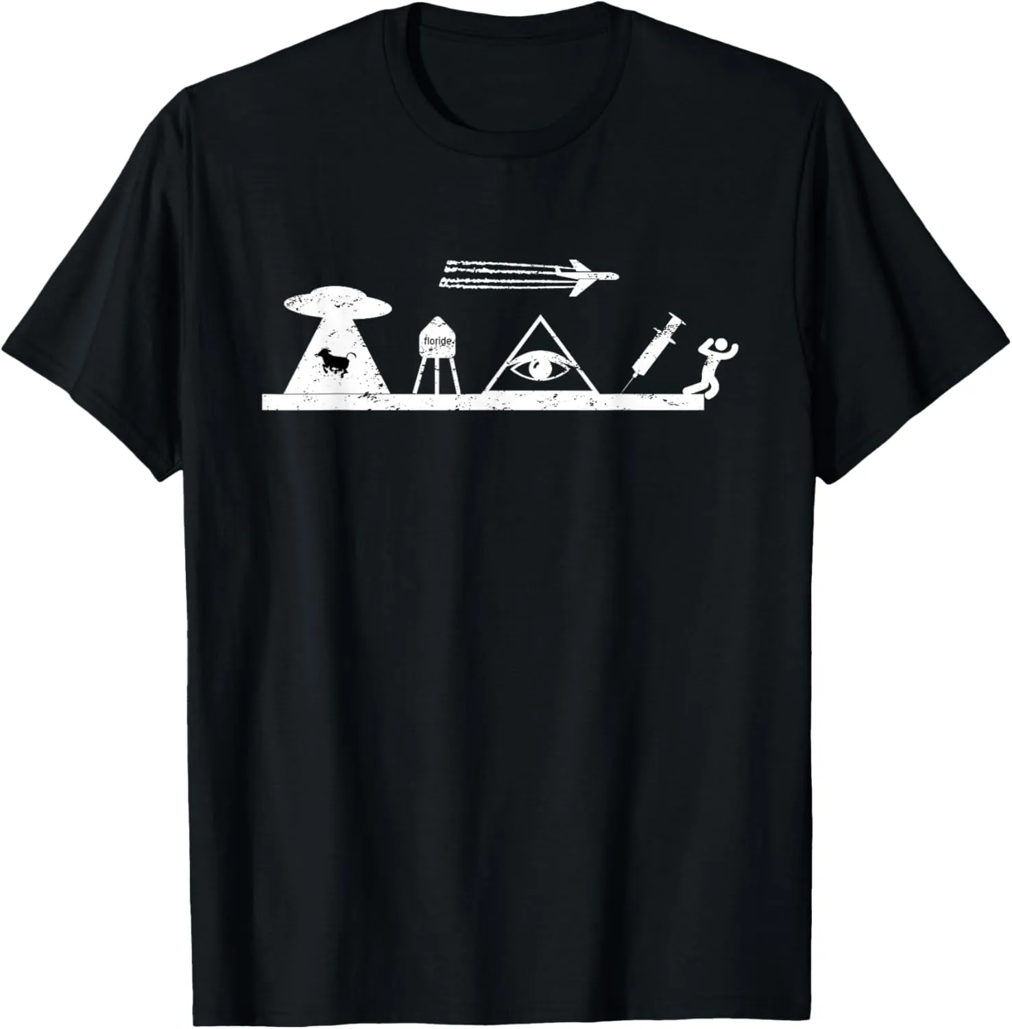 Conspiracy Theory Chem trails, Illuminati, Flat Earth, UFO T-Shirt
