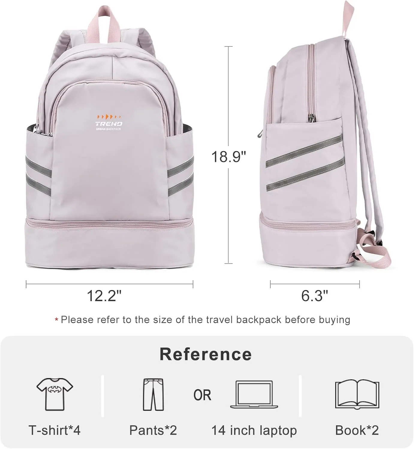 Coofay Gym Backpack for Women - Waterproof, Lightweight, Travel & Workout Sports Bag with Shoe Compartment