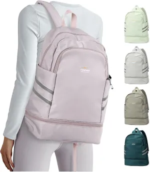 Coofay Gym Backpack for Women - Waterproof, Lightweight, Travel & Workout Sports Bag with Shoe Compartment