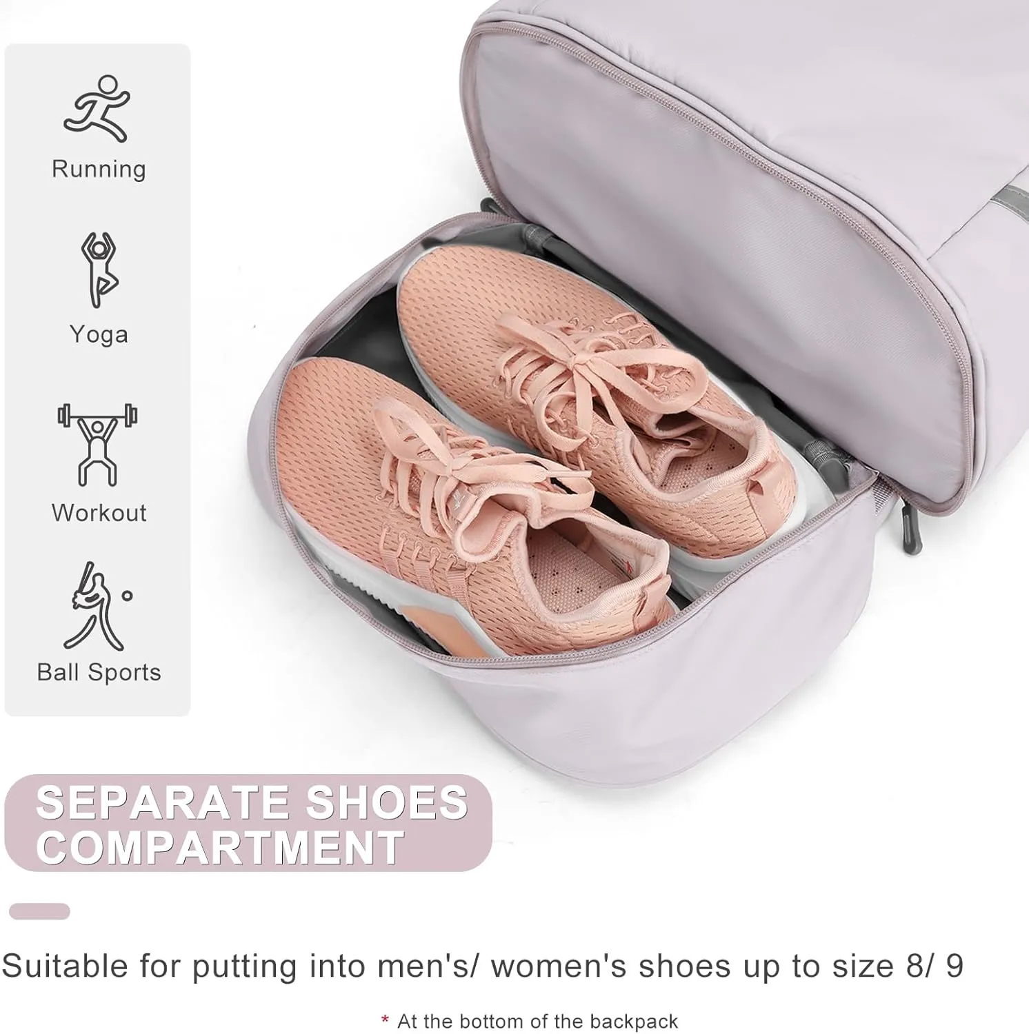 Coofay Gym Backpack for Women - Waterproof, Lightweight, Travel & Workout Sports Bag with Shoe Compartment
