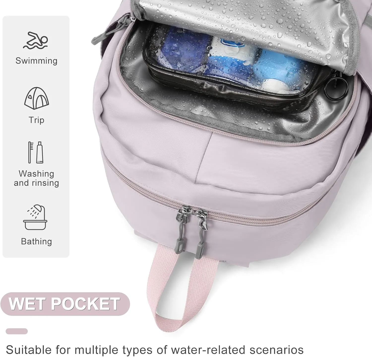 Coofay Gym Backpack for Women - Waterproof, Lightweight, Travel & Workout Sports Bag with Shoe Compartment