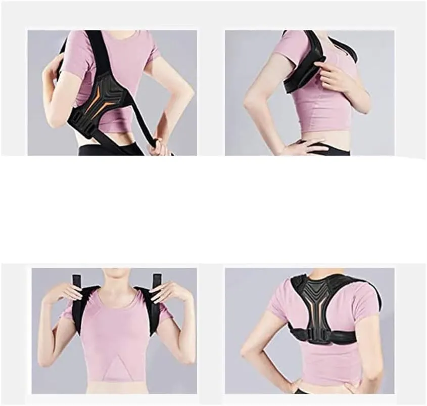 Corrector Back Brace Adjustable Brace for Upper Back Shoulder Back Trainer Spine Corset Support (Black L Code)
