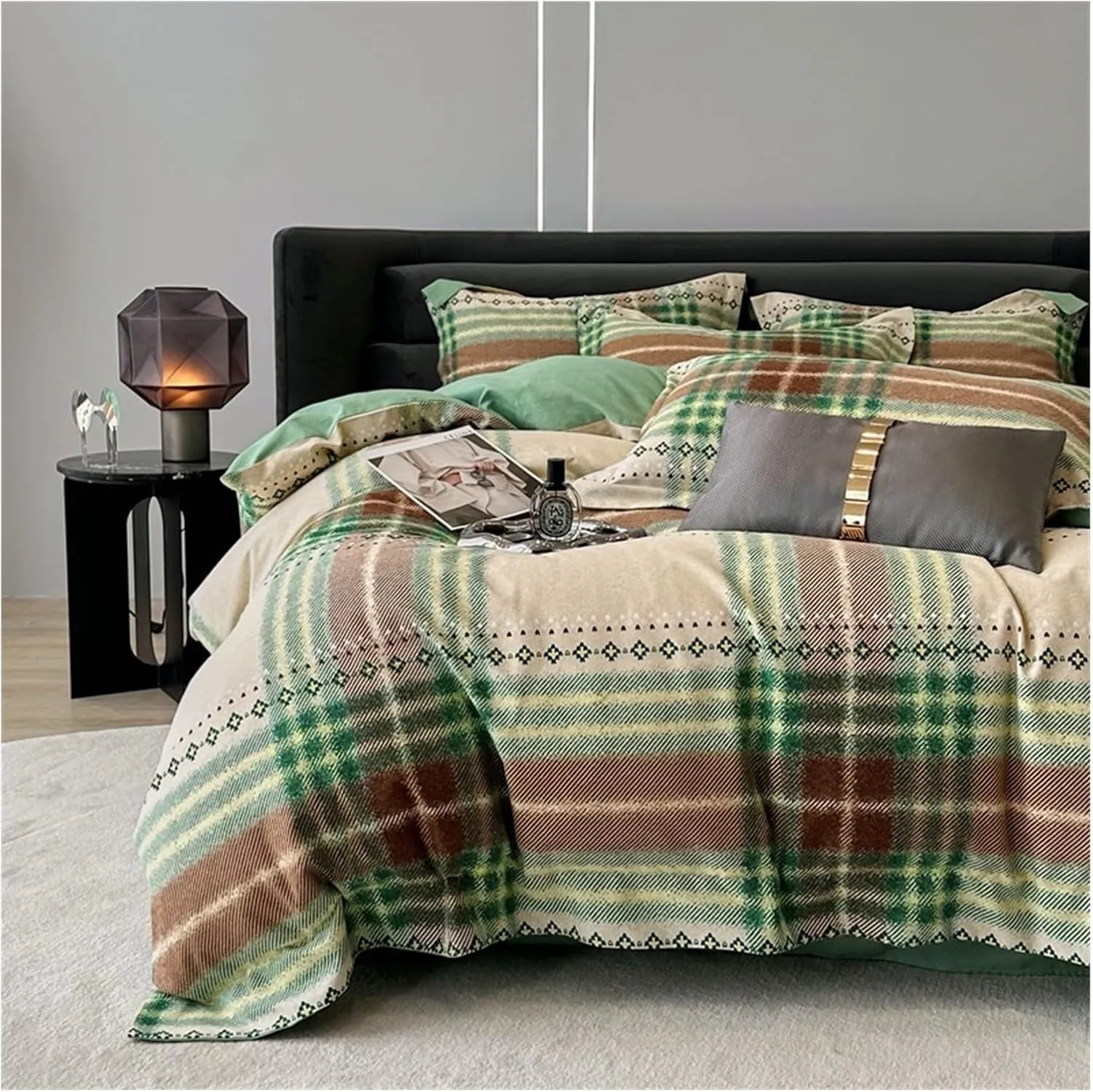 Cotton bed linen Geometric plaid bed cover full set Quilt duvet cover double bed sheets set Comforter bedding set pillowcase,Bedding Duvet Cover Set(B,Twin)