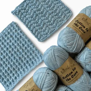 Cotton to The Core Speckled Soft Baby Yarn for Crocheting, 6 Skeins, 810Yds/300G, Free Patterns - Size 3 DK Light Worsted Weight Cotton Yarn for Knitting - Frosted Blueberry