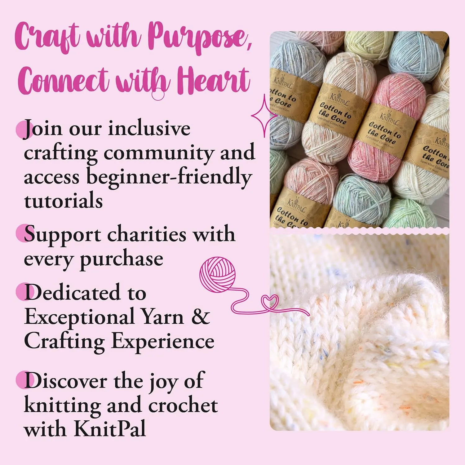 Cotton to The Core Speckled Soft Baby Yarn for Crocheting, 6 Skeins, 810Yds/300G, Free Patterns - Size 3 DK Light Worsted Weight Cotton Yarn for Knitting - Frosted Blueberry