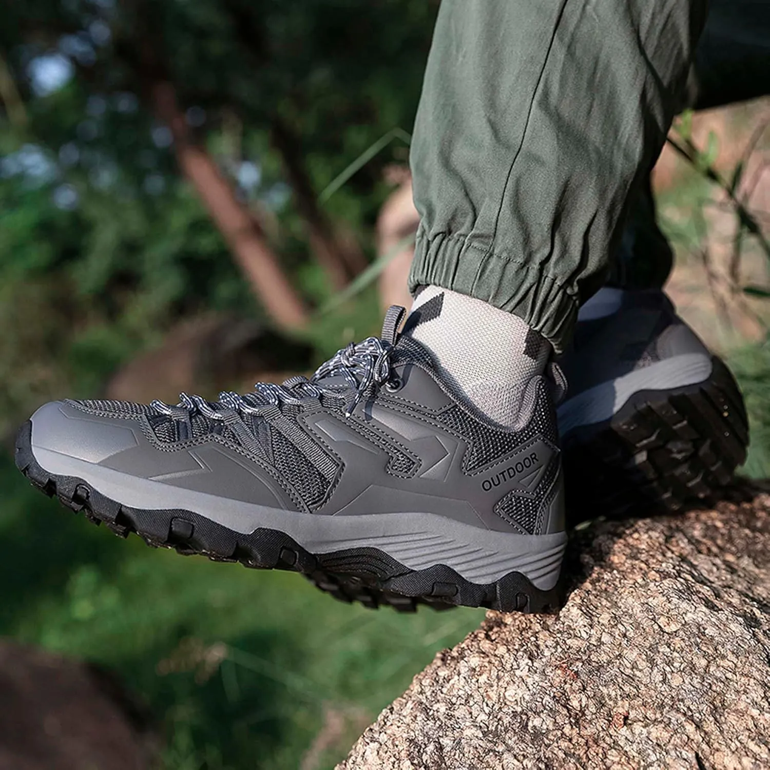 Couple Outdoor Mountaineering Boots, Muddy wading Plush Hiking Shoes, Rubber Sole Breathable Mesh Ankle Shoes, Casual and Fashionable Travel Boots, Anti Slip Sports Shoes