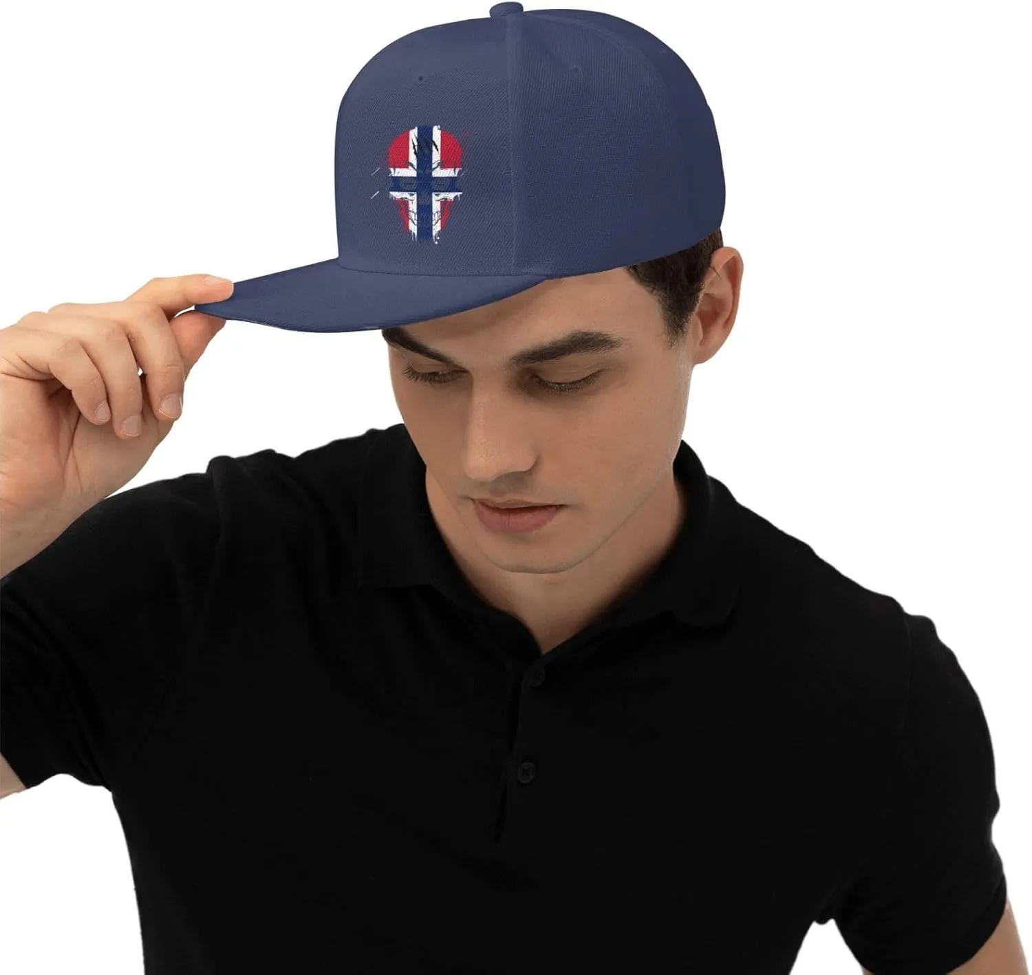 Creative Norway Patriot Skull National Flag Snapback Hats for Men Women Baseball Cap Flat Bill Brim Hat
